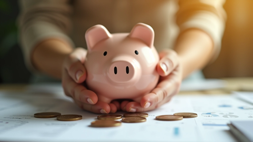 Hands holding ceramic piggy bank representing savings and emergency fund building